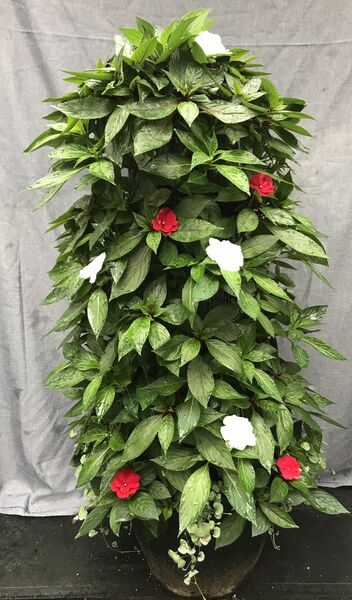 Red and White - Large Tower: 20 inch Planter