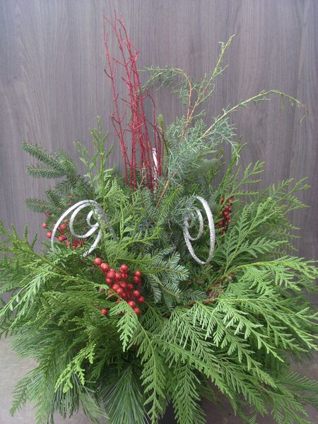 Red and Silver: 12 inch Torino Pot